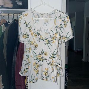 MERAKI white floaral top